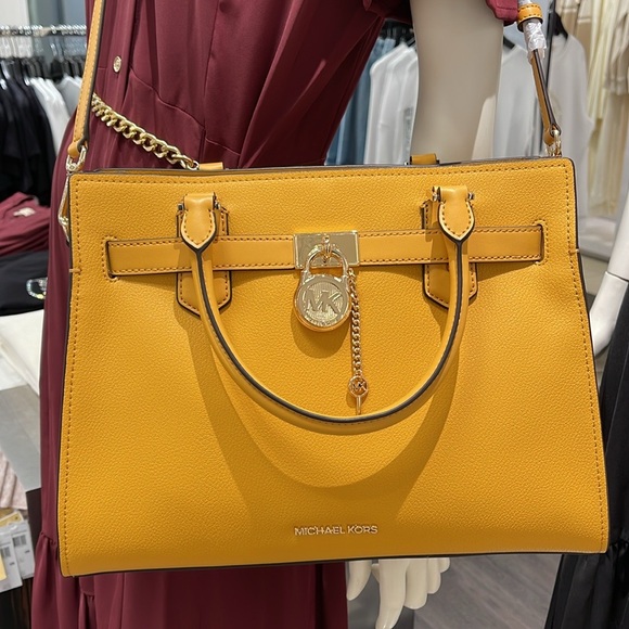 MICHAEL KORS HAMILTON MEDIUM SATCHEL 
 COLOR: GOLDEN ROD
NWT - Picture 5 of 16